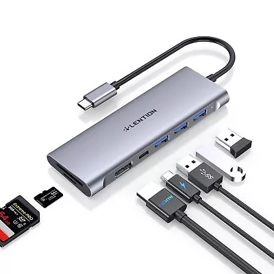 USB C Multiport Hub With 4K HDMI 3 USB 3.0 SD/Micro SD 3.0 Card Reader 100... • $41.36