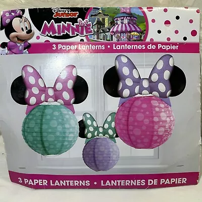 Disney Junior Minnie Mouse 3 Paper Lanterns Green Pink & Purple NEW! • $12.99