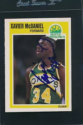 1989/90 Fleer #148 Xavier McDaniel Seattle Supersonics Signed Auto *54428 • $7