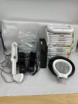 Nintendo Wii Black Console Bundle Plus Accessories & Games - Used • $129.95