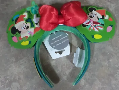 Disney Mickey And Minnie Mouse Loungefly Glow-in-the-Dark Holiday Ear Headband • $25