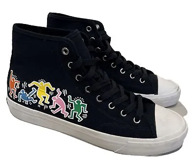 Keith Haring By H&M Shoes Mens US 10 EU 43 Navy Hi Top Sneakers Lace Up Limited • $49.99