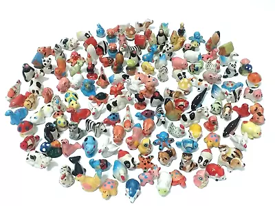 Bulk 12 Miniature Mixed Ceramic Hand Painted Figurine Animal Collectable  Decor • $20.50