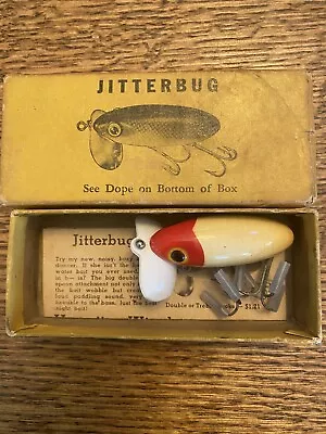Vintage Fred Arbogast  Plastic Lip Wooden Jitterbug Lure In 2-piece Picture Box • $18.50