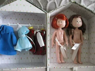 1999 Eden  Madeline & Danielee Dolls / Wardrobe Carry Case / Clothes Lot ~ VGUC • $64.99