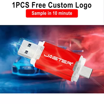 Type-C 2 In 1 USB Flash Drive 64GB OTG Micro Pen Drive Free Logo U Disk 32GB 16G • $4.34