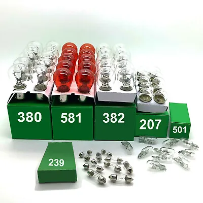 60 X Assorted Quality 12 Volt Car Bulbs Set - 10 Of Each 380 382 581 207 239 501 • £16.99