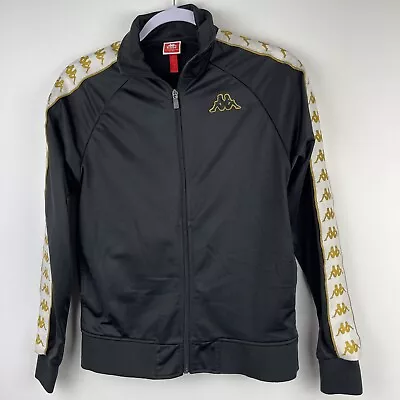 Kappa Tracksuit Jacket XS Black White Unisex Great Condition Full Zip Pockets • $29.95