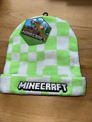 Minecraft Crazy Checkered Cuffed Beanie Hatwhite/green New With TAGS • $10