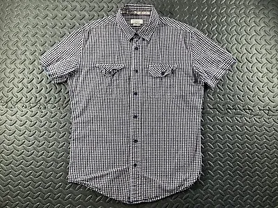 Zara Shirt Adult Medium Check Button Up Short Sleeve Casual Outdoor Men's • $16.90