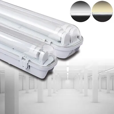 LED Batten Tube Ceiling Light T8 IP65 Fitting Wall 4FT/5FT 18W/24W FLUORESCENT • £28.99