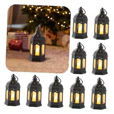 10 Pcs Mini Decorative Candle Lantern - Indoor Portable Bulk 10 PCS Black • $40.48