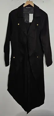 NWT DarcChic Mens Gothic Tailcoat Jacket Black Steampunk Victorian Denim XL Coat • $40.50