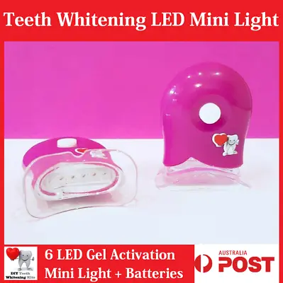 $24.99 • Buy Pink Teeth Whitening Gel Activation 6 LED Mini Light + Mouth Tray + Batteries..
