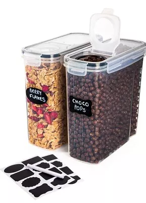 Nuovva 4L Cereal Storage Containers Set – 2Pcs Airtight Food Storage Container – • £9.99