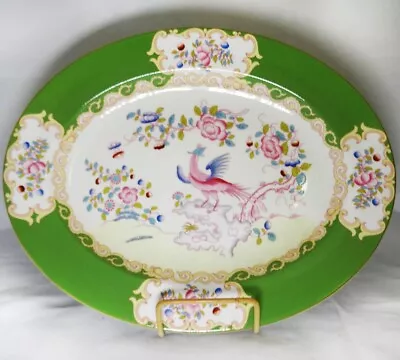 COCKATRICE GREEN 4863 By Minton Oval Platter 13.5  Long NEVER USED Made England • $229.99