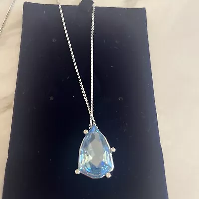 Swarovski Light Blue Crystal Necklace In Original Box • £19.99