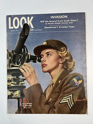 Look Magazine March 21 1944 WWII WAC Count Basie Rockettes Ingrid Bergman • $19.95