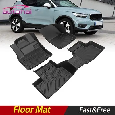 Car Floor Mats For 2019-2022 Volvo XC40 Black All-Weather TPE Rubber • $58.67