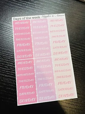 Days Of The Week Diary Planner Stickers Motivational Dreams And Plans Calendar • £2