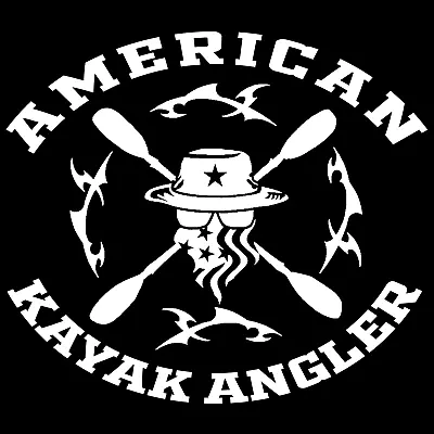 $5 • Buy American Kayak Angler PHANTOM CROSSED Fishing Decal Sticker 6 W  4 Color Choices