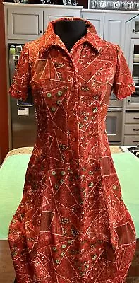 Vintage Salem Brand Women's Polyester Fitted A-line Shirt Dress Size 14 • $20