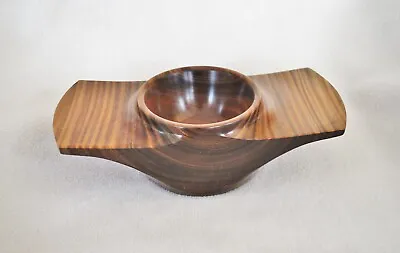 Beautiful Hand Turned Lignum Vitae Wood Key Or Coin Wing Bowl Ideal Gift. • £33