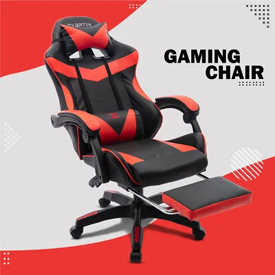 £86.99 • Buy Height Adjustable Recliner Swivel Ergonomic Office PC Gaming Chair With Footrest