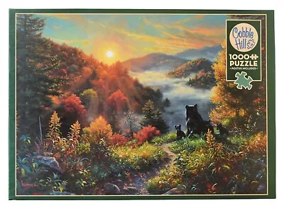 Cobble Hill Puzzle 1000 Pc New Day Mark Keathley Forest Bears Cubs Mountains • $10.89