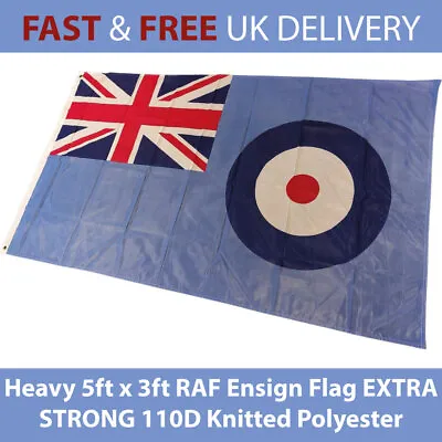 Heavy 5ft X 3ft RAF Ensign Flag EXTRA STRONG 110D Knitted Polyester • £14.99