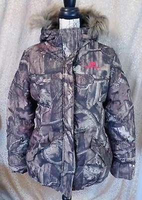 Mossy Oak Break-Up Infinity Woodland Women's Quilted Hunting Coat & Hood Size XL • $40