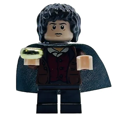 LEGO Frodo Baggins Minifigure Dark Bluish Gray Cape Hobbit LOTR Lor003 • $14.99