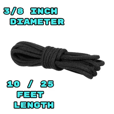 Paracord Planet 3/8  Black Shock Cord Marine Grade Bungee Stretch Rope Band • $9.99