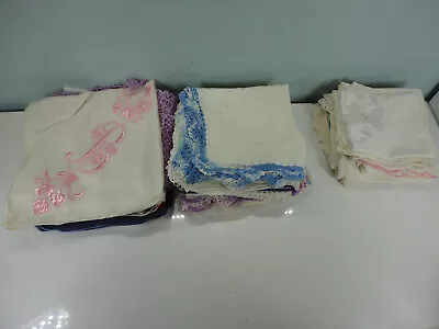 74 Vintage Hankie Hankerchief Kleenex Different Sizes Types Lace Non Lace • $34