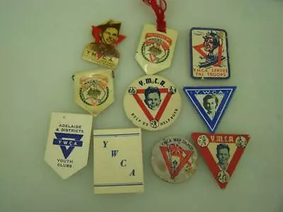 Selection Of 10 Vintage YMCA YWCA Card Celluloid Donation Pin Badges         138 • $29.95