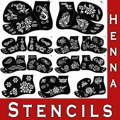 Feet Template Henna Stencils Mehndi Mandala India Arabic Temporary Tattoo • £3.98