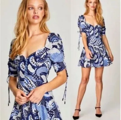 ALICE MCCALL  Paisley  Pretty Blue Mini Womens Summer Dress Size 6 • $110