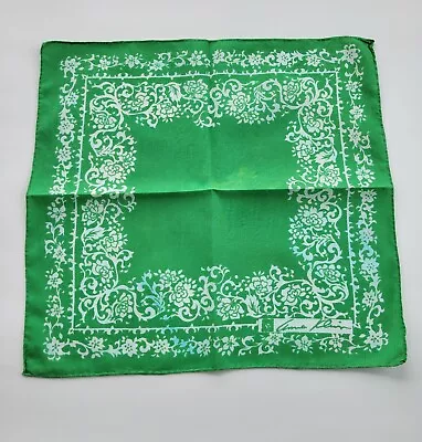 Vintage Ladies Hankie Anne Klien Green Floral • $5