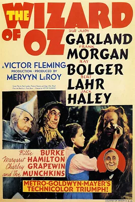 Wizard Of Oz Vintage Judy Garland Movie Poster 1 • $9.99