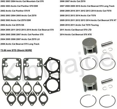 Arctic Cat F T Z 570 Bearcat Mountain Panther & Listed SPI Piston Kits Rebuild • $197.34