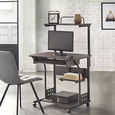 Mobile Computer Tower With Shelf Pull-out Keyboard Tray CPU Storage Home Office • $103.49