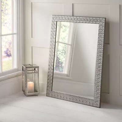 John Lewis Mosaic Silver Wall Mirror - Choice Of Size - Choice Of Colour • £269.99