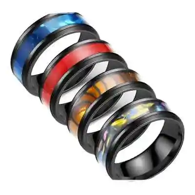 MENS RINGS TITANIUM STEEL BAND SILVER  CELTIC WOMEN FASHION DRAGON Punk WOMEN UK • £4.99