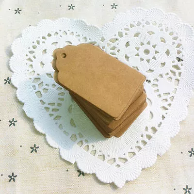 100x Kraft Paper Hang Tags Birthday Party Favor Gift Label Brown Cards JHI..X • $3.69