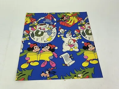 Vintage Christmas Gift Wra Flat Sheet  Wrapping Paper Disney 30”x20” 1970’s • $22.94