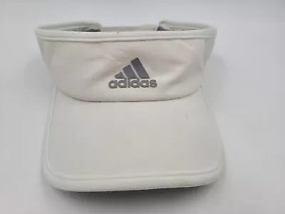 Adidas Climalite Distressed Sun Golf Visor Adjustable Hat Cap Tennis White Gray • $11.99