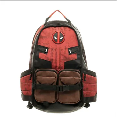 Marvel Deadpool Backpack Cosplay School Shoulder Bag Travel Rucksack As Gift • $35.54