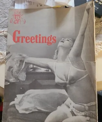 Vintage 1968 GREETINGS Movie Program X-Rated De Palma Vietnam Sex Protest Film • $10