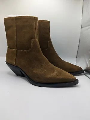 Zara Women's Ankle Boots Leather Beige Tan Heel EU 36 US 6 Pointed Toe 1106/301  • $45