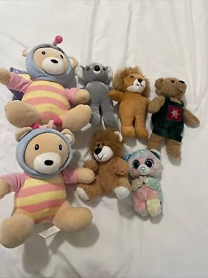 Lot Of 7 Plush Mini Teddy Bears Stuffed Animals Soft Toys • $8